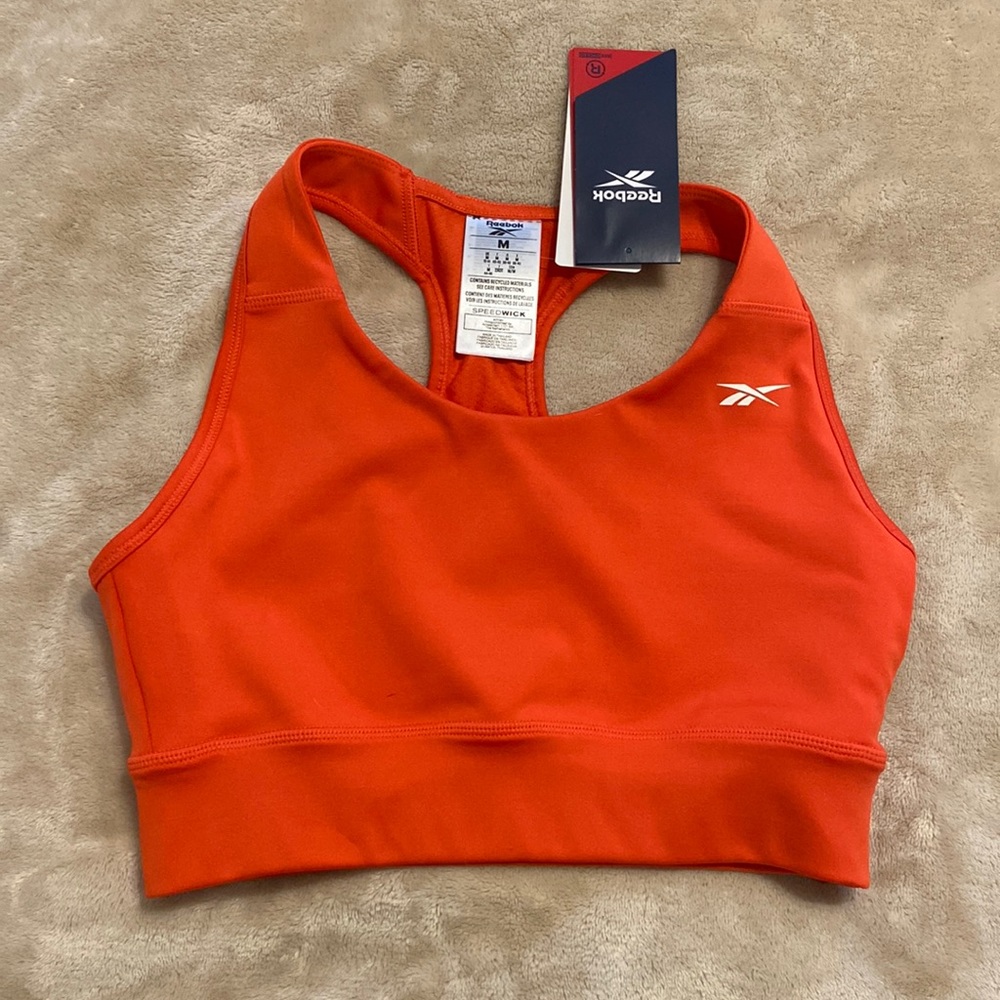NWT Reebok High Impact Running Carerra Sports Bra Bright Red